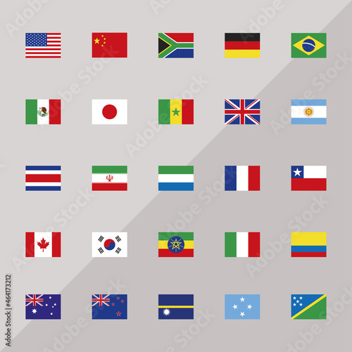Free Download twenty five countries flags - GFXLoad