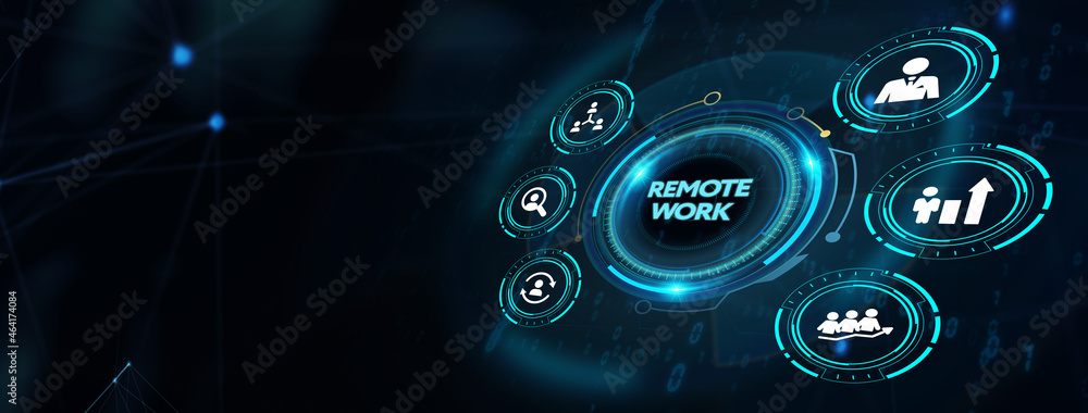 Business, onsite or remote working concept, copy space. Freelancer. 3d illustration Business, onsite or remote working concept, copy space. Freelancer. 3d illustration