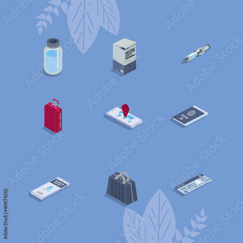 nine vaccine passport icons