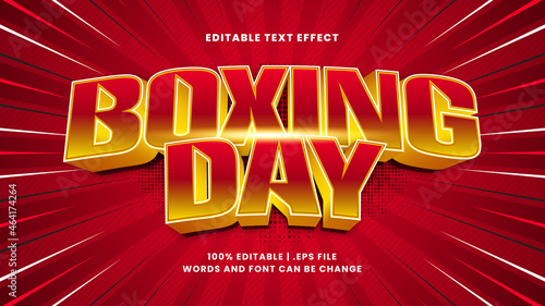 Boxing day comic style editable text effect
