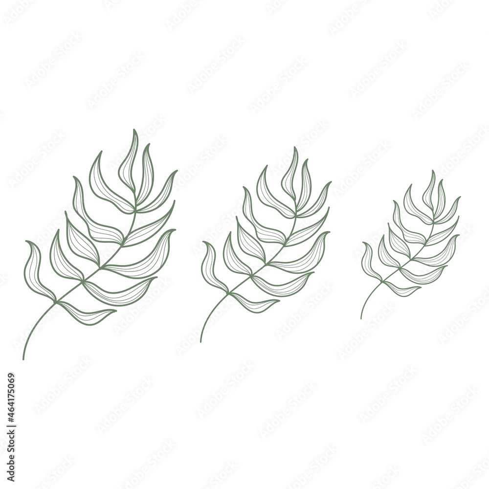 Leaf Element in line art style
