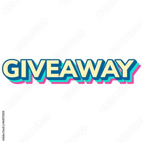 giveaway text lettering for your marketing in glitch style