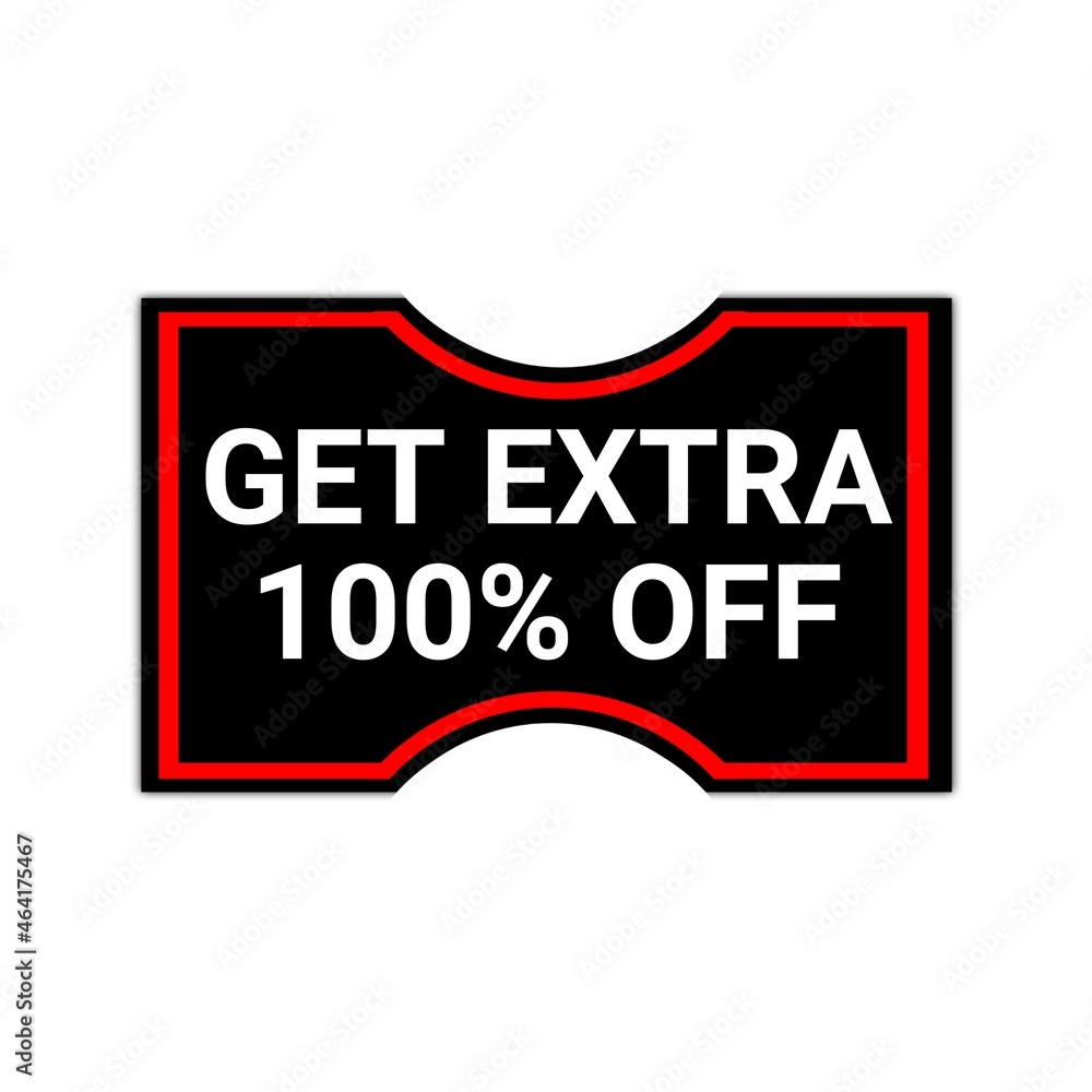 Get Extra 100 percent off Sale. Discount offer sticker icon Get Extra 100 percent off Sale. Discount offer sticker icon