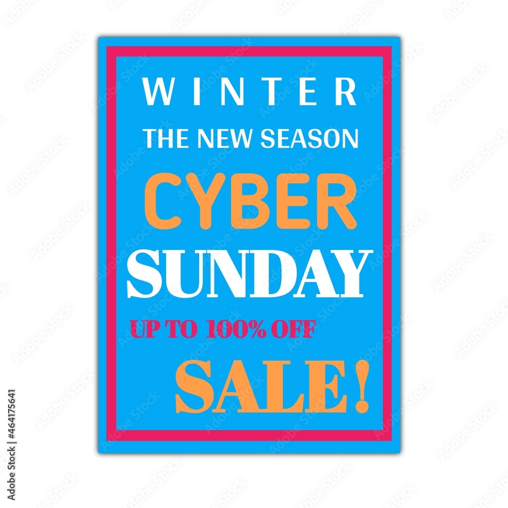 Fototapeta premium Winter the new season cyber monday up to 100 percent sale