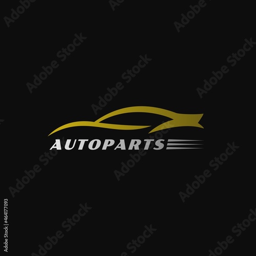 Auto Parts logo design. Combination of Car with Speed symbol, for Auto Repair, Automotive Business, Workshop, Auto Car Services logo design inspirations