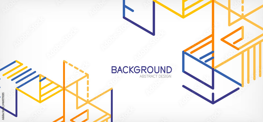 Abstract background. Color lines on white background. Linear abstract composition. Techno or business concept for wallpaper, banner, background, landing page Abstract background. Color lines on white background. Linear abstract composition. Techno or business concept for wallpaper, banner, background, landing page