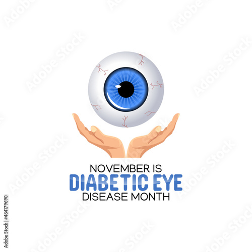 vector graphic of diabetic eye disease month good for diabetic eye disease month celebration. flat design. flyer design.flat illustration.