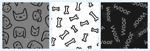 Little puppy seamless pattern for baby or toddler kid clothing, notebook print, bedding textile.