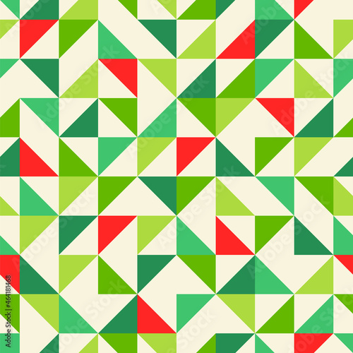Wallpaper Mural Red and green triangle seamless pattern for christmas and new year background. Torontodigital.ca