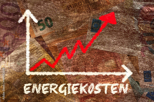Euro Geldscheine und steigende Energiepreise photo