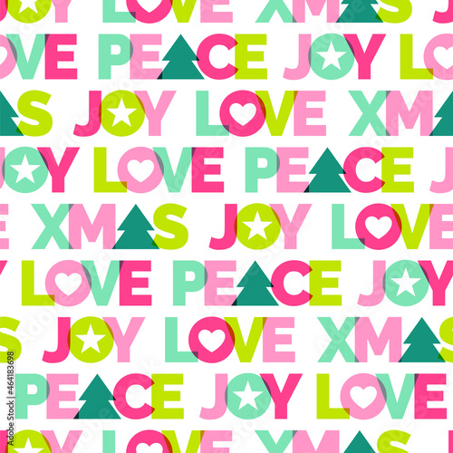Cute typography seamless pattern for christmas background.
