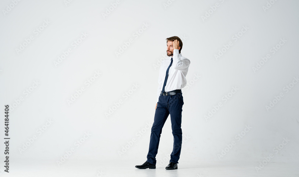 business man in shirt with tie fashion posing studio full length business man in shirt with tie fashion posing studio full length