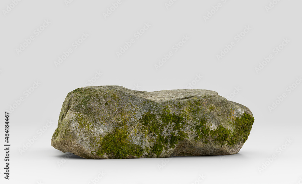 Fototapeta premium Isolated realistic rock in white background, 3d Rendering