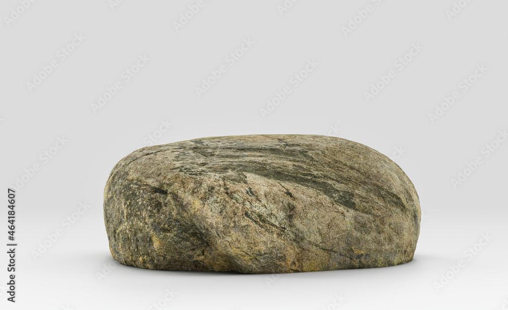 Isolated realistic rock in white background, 3d Rendering Isolated realistic rock in white background, 3d Rendering