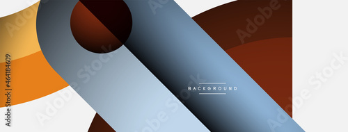 Trendy shapes, color minimal design composition, lines and shadows for wallpaper banner background or landing page