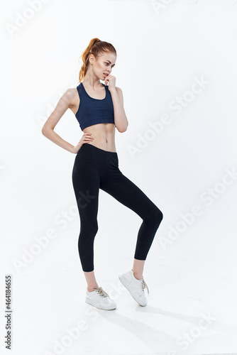 sportive woman jumping workout energy active lifestyle