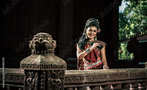 Asian Young female Actress wearing beautiful ancient costumes