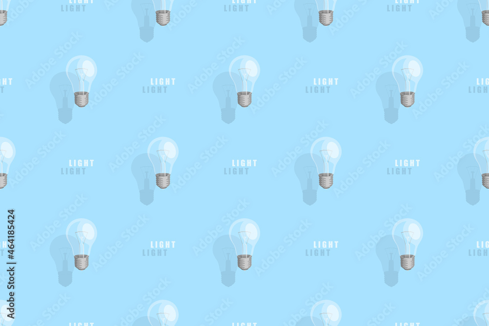Light bulbs seamless pattern. Background on the theme of light bulbs and lighting. Light bulbs seamless pattern. Background on the theme of light bulbs and lighting.