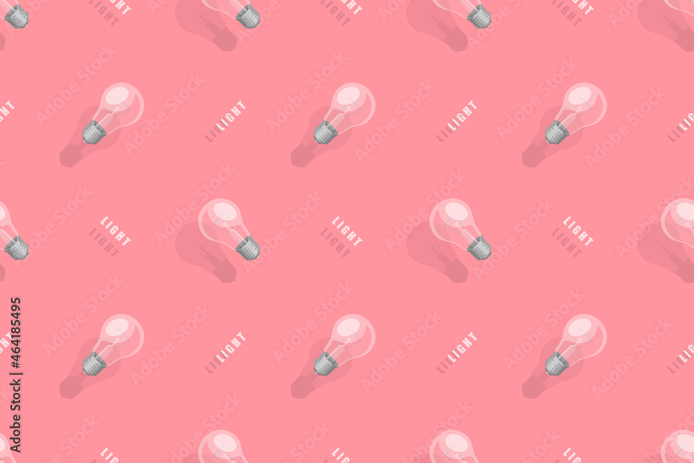 Light bulbs seamless pattern. Background on the theme of light bulbs and lighting. Light bulbs seamless pattern. Background on the theme of light bulbs and lighting.