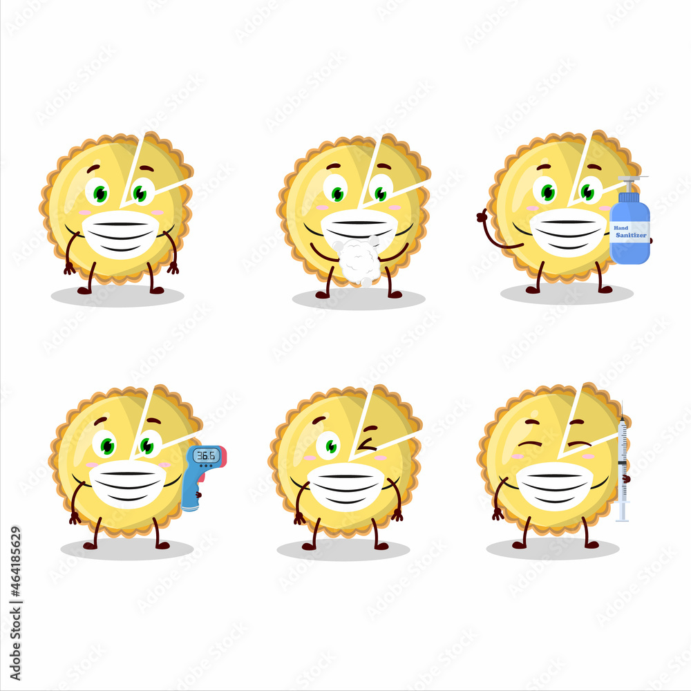 A picture of lemon tart cartoon design style keep staying healthy during a pandemic A picture of lemon tart cartoon design style keep staying healthy during a pandemic