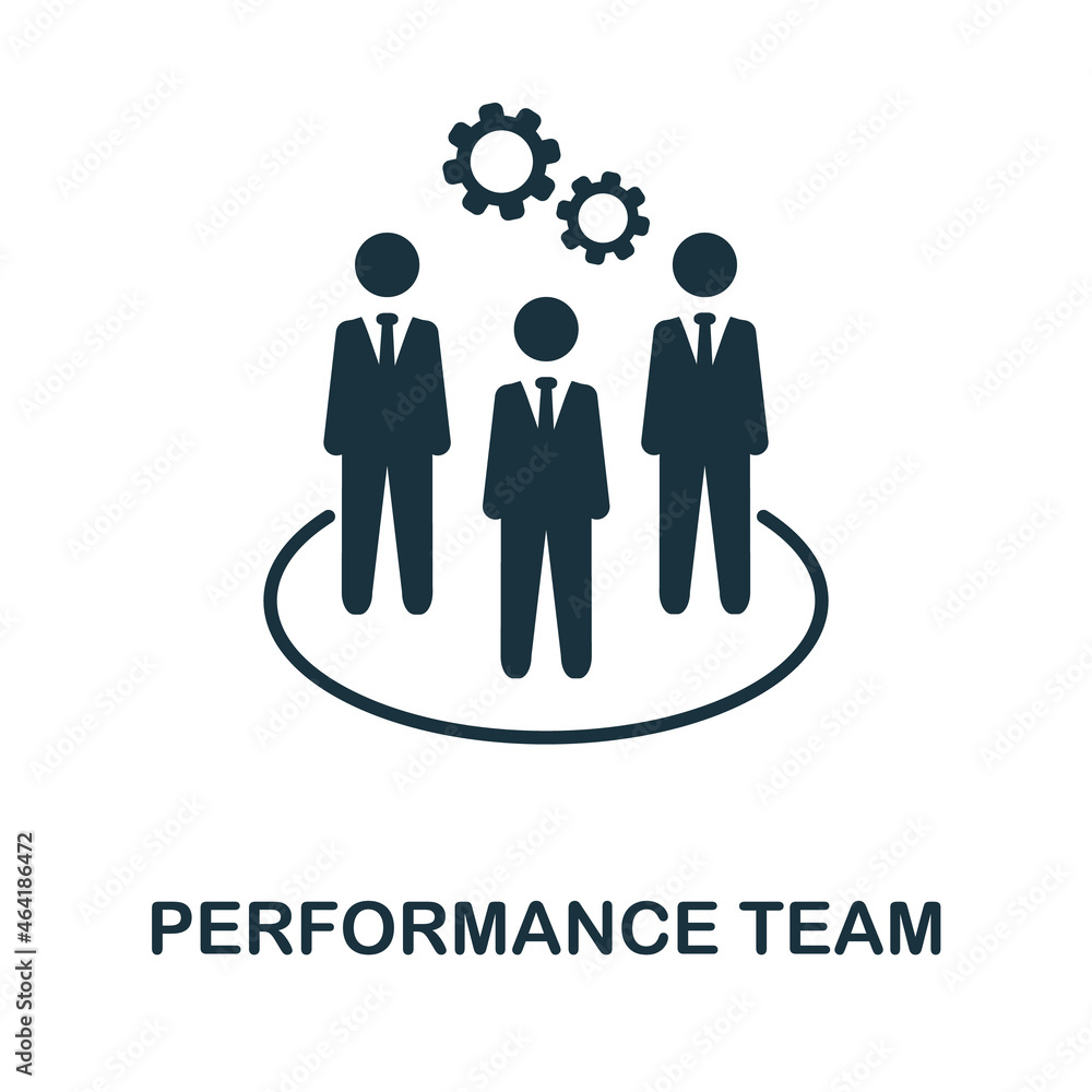Performance Team icon. Monochrome sign from corporate development collection. Creative Performance Team icon illustration for web design, infographics and more