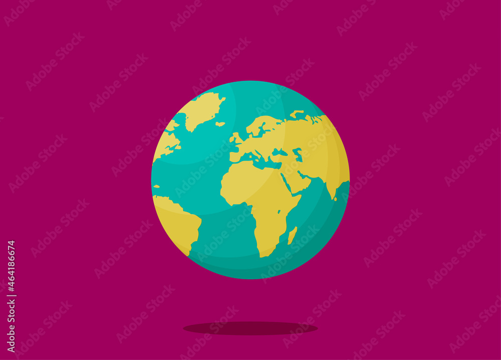 Flat planet Earth icon. Vector illustration Flat planet Earth icon. Vector illustration