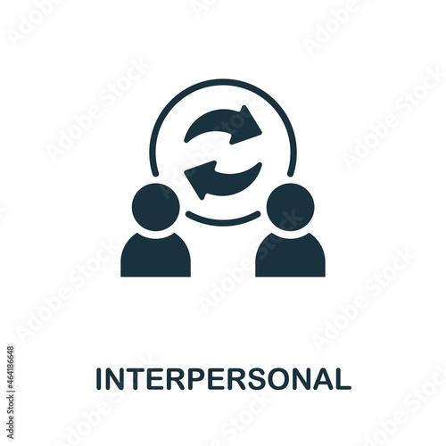 Interpersonal icon. Monochrome sign from corporate development collection. Creative Interpersonal icon illustration for web design, infographics and more