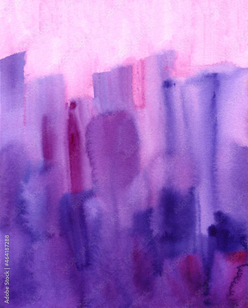 Watercolor abstract  background, hand-painted texture, Watercolor purple and pink stains. Design for backgrounds, wallpapers, covers and packaging.