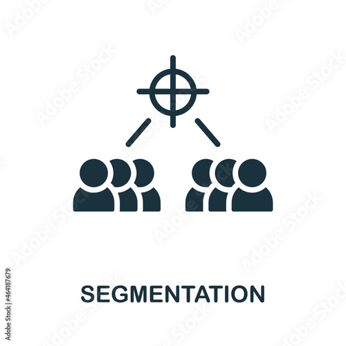 Segmentation icon. Monochrome sign from corporate development collection. Creative Segmentation icon illustration for web design, infographics and more