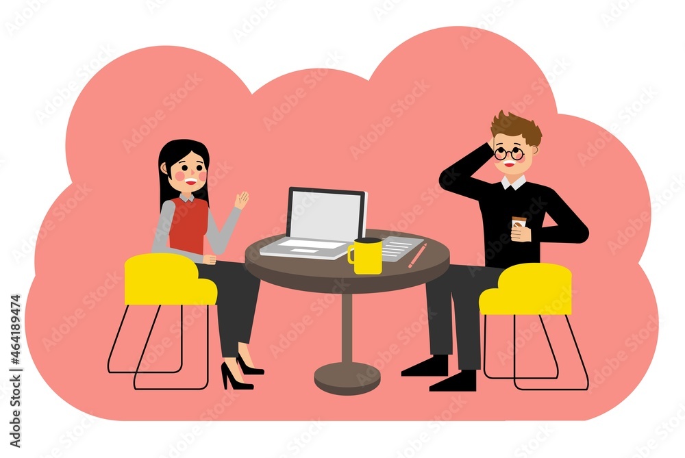 Group of people, business people and business women working in office vector character design Group of people, business people and business women working in office vector character design