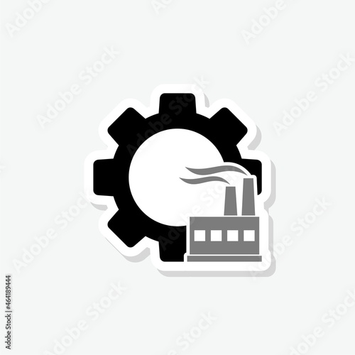 Industry sticker icon isolated on white background 