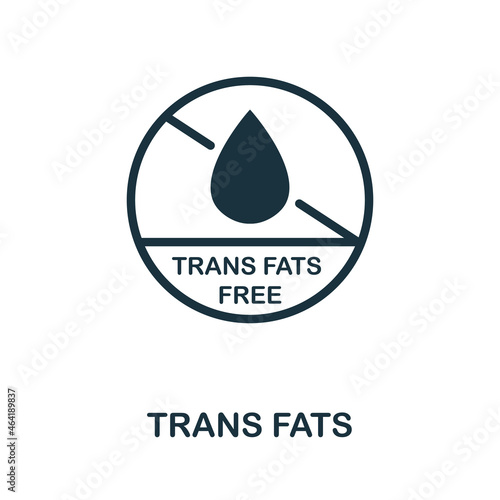 Trans Fats icon. Monochrome sign from diet collection. Creative Trans Fats icon illustration for web design, infographics and more