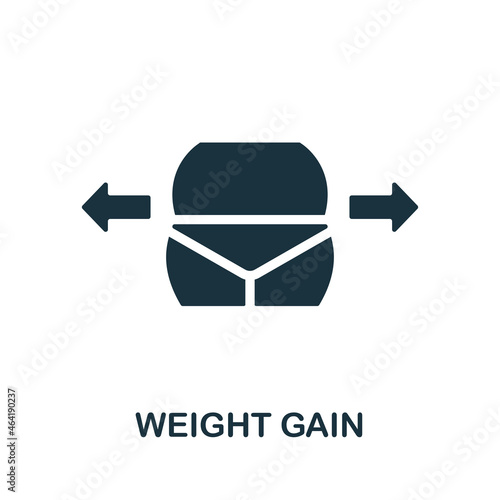 Weight Gain icon. Monochrome sign from diet collection. Creative Weight Gain icon illustration for web design, infographics and more