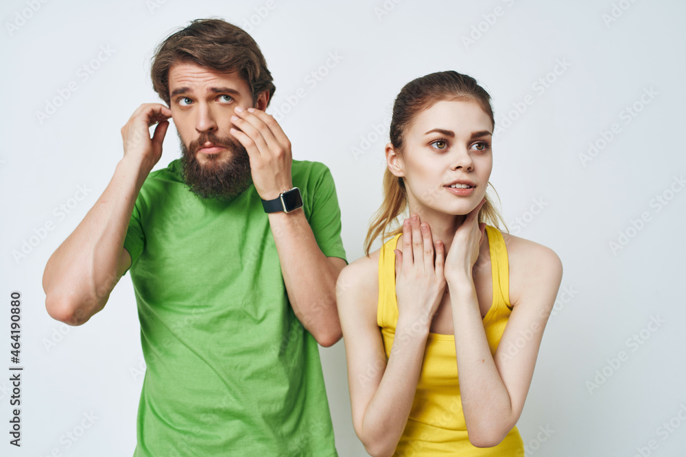 man and woman morning hygiene facials bathroom man and woman morning hygiene facials bathroom