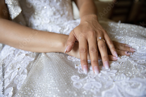 Brides wedding ring with diamond 