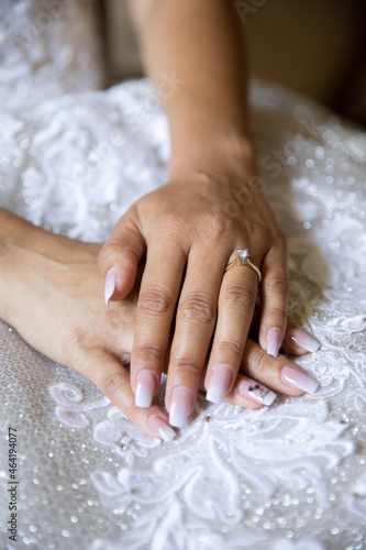 Brides wedding ring with diamond 