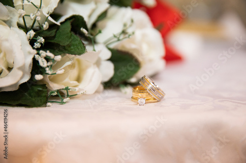 Brides wedding ring with diamond 