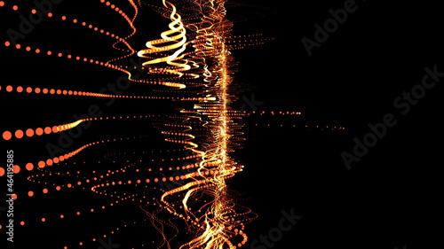 golden abstraction modern design. beautiful abstract golden particles photo