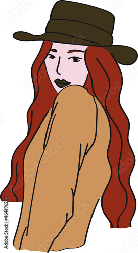 Illustration of a woman pose