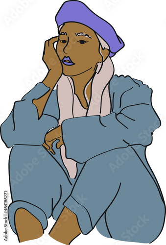 Illustration of a woman pose