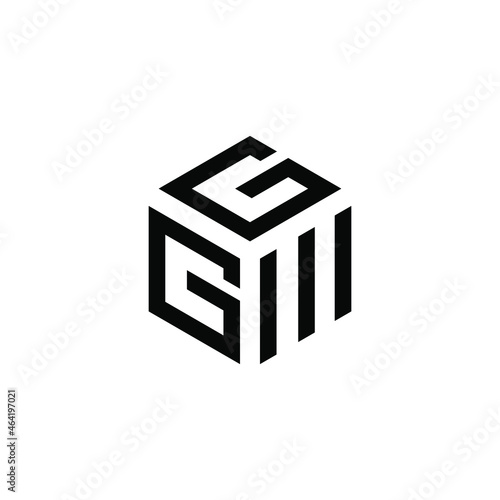 Initial letter GGM or GG logo design vector