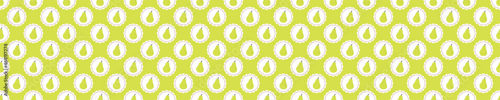 Yellow seamless pattern with pears Yellow seamless pattern with pears
