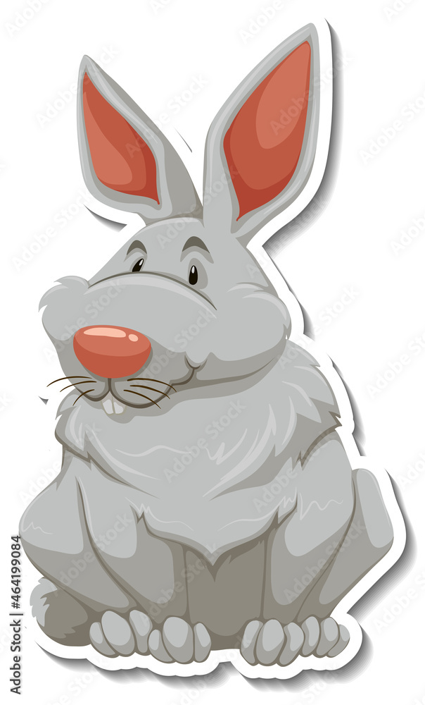 Obraz premium Rabbit cartoon character on white background
