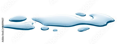 Fotografia spill water drop on the floor isolated with clipping path on white background
