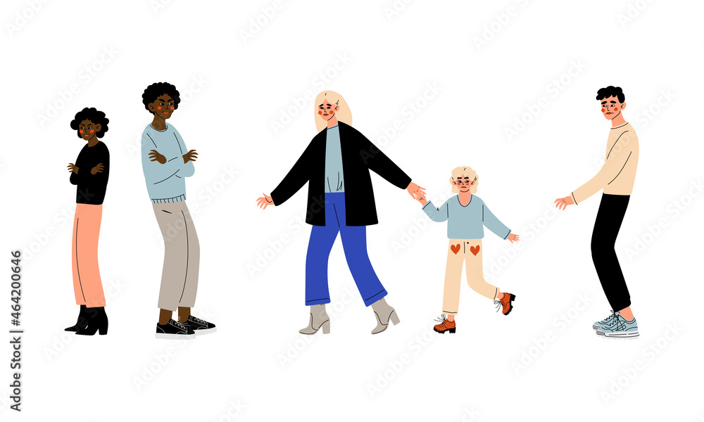 Conflicting Parents Arguing with Each Other Scolding and Shouting at Each Other Vector Set Conflicting Parents Arguing with Each Other Scolding and Shouting at Each Other Vector Set