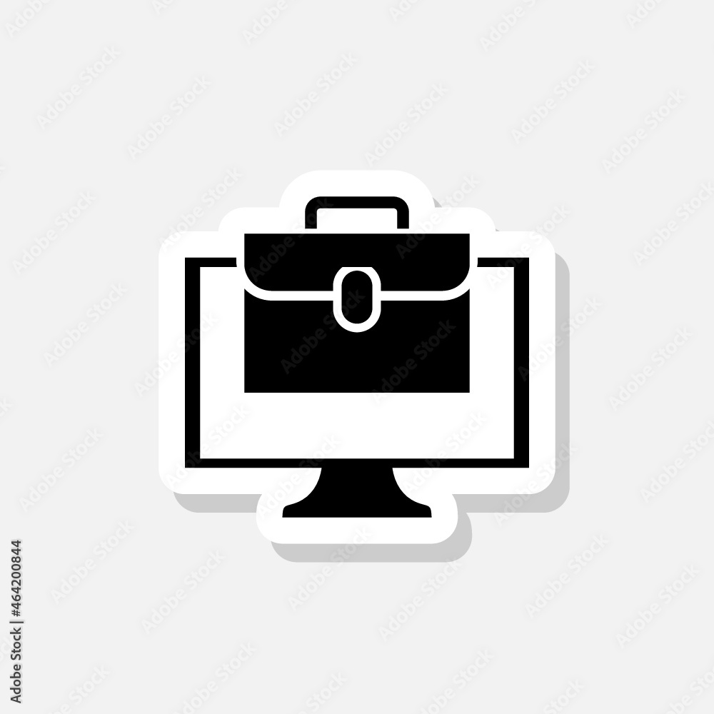 Home office sticker icon isolated on white background Home office sticker icon isolated on white background