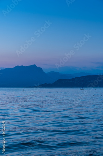 Sunset over Lake Garda in Lazise, Italy