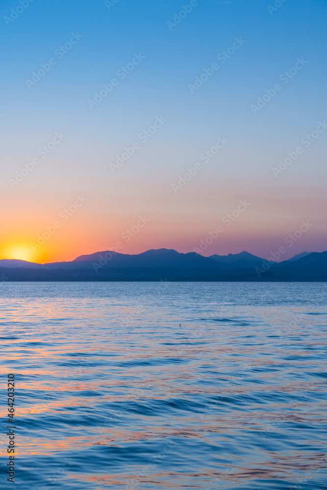Sunset over Lake Garda in Lazise, Italy