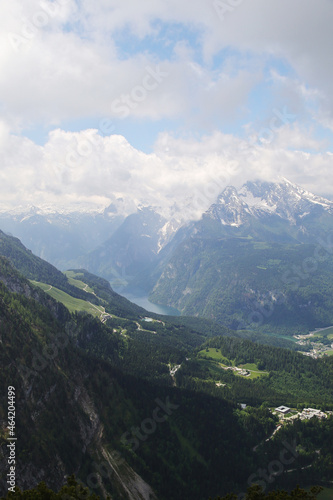 Panorama opening from Kehlstain mountain, the Bavarian Alps, Germany