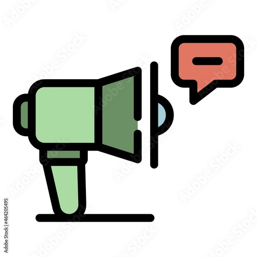 Megaphone storyteller icon. Outline megaphone storyteller vector icon color flat isolated